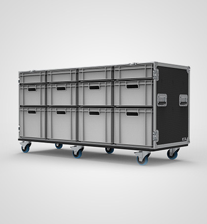 12 Drawer Euro Container Flight Case